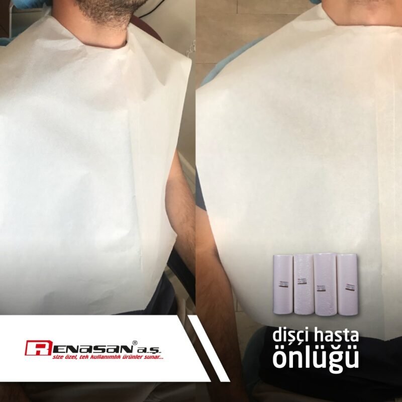 Dental Patient Bib – Dentist Bib 80-Sheet Roll WHITE (55×60 cm)