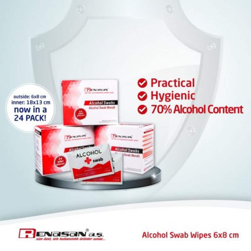 Alcohol Disinfectant Swab Wipe 6×8 – Box of 24