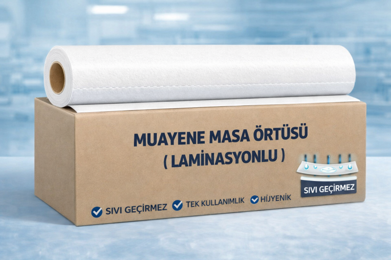 Muayene Masa Örtüsü Laminasyonlu 100 metre-En:51 cm (Lamineli) – 2 katlı