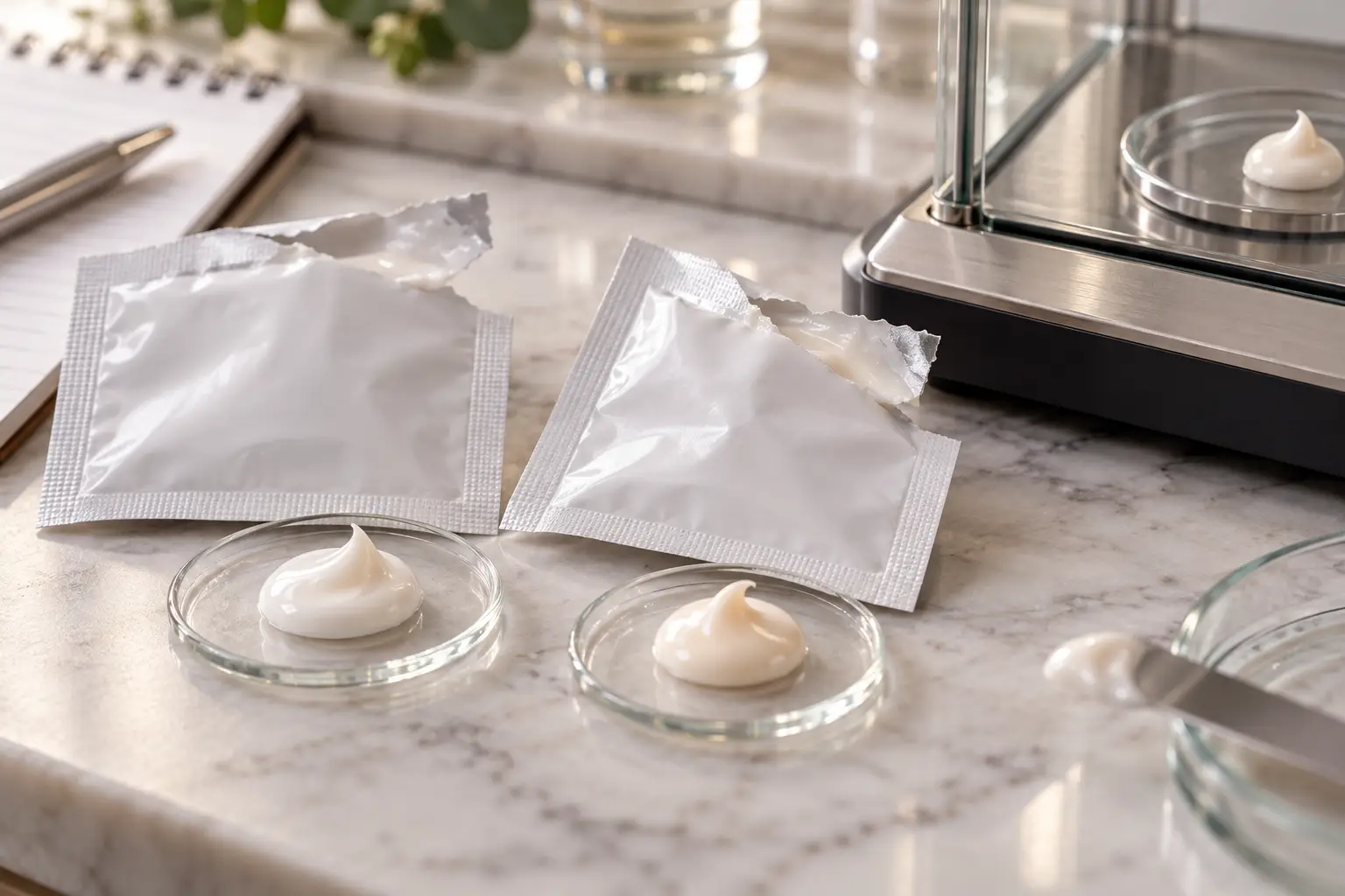 Tester saşelerde dolum miktarı ve ürün denemesi / Tester sachet fill quantity and product trial