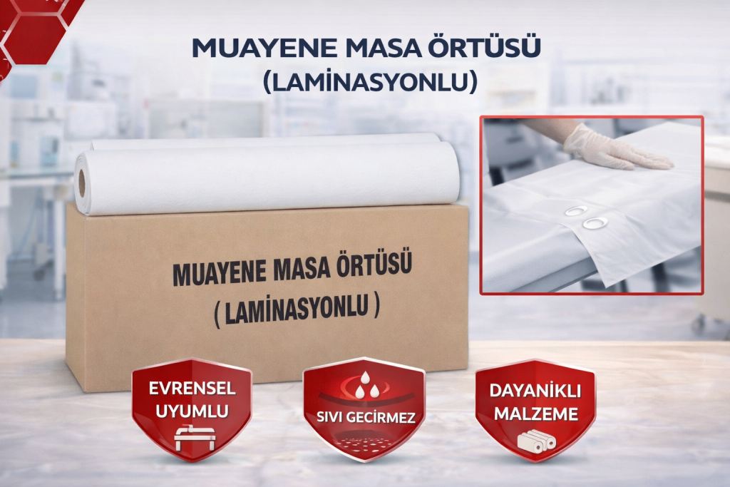 Laminasyonlu muayene masa örtüsü