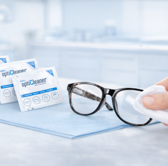 Gözlük temizleme ve buğu önleyici mendil / Lens cleaning and anti-fog wipe