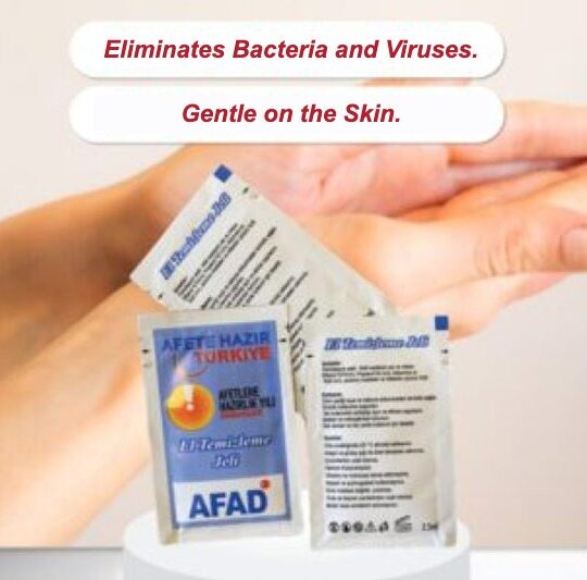 Antibakteriyel jel tek kullanımlık saşe / Antibacterial gel single-use sachet