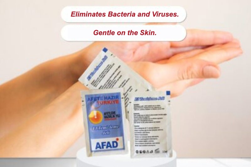 Antibakteriyel jel tek kullanımlık saşe / Antibacterial gel single-use sachet